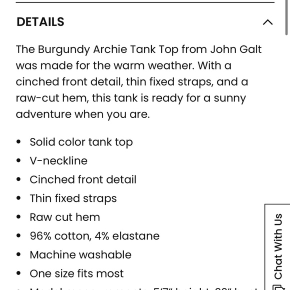 John Galt by Brandy Melville // Archie Burgundy Camisole with Scrunched Chest - Picture 5 of 5